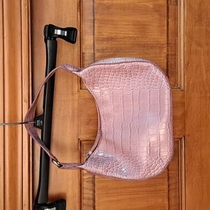 Nine West Periwinkle Faux Alligator Small Crescent Purse